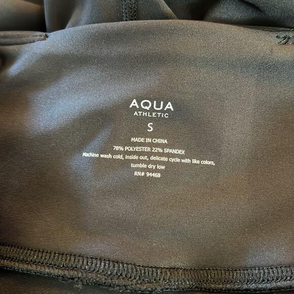 Aqua High Rise Split Hem Bootcut Medium Compression Leggings Black NEW Size S - Picture 3 of 4
